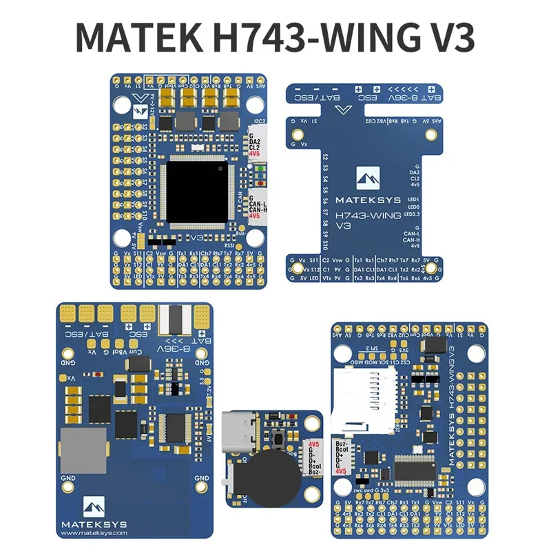 

MATEK H743-WING V3 ArduPilot INAV 3-8S H743 Wing Flight Controller for RC Multirotor Airplane Fixed-Wing Drones