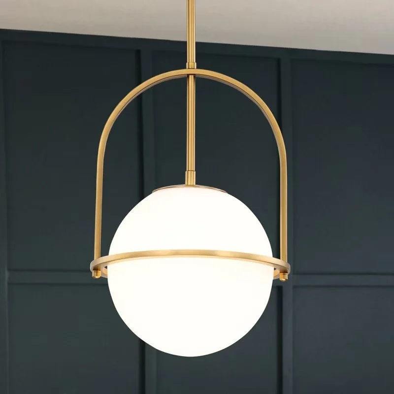 Nordic Creative Glass Ball pendant light Gold Dining Light Single Head Pendant E27 Island Living Room Home Decor Simple Design