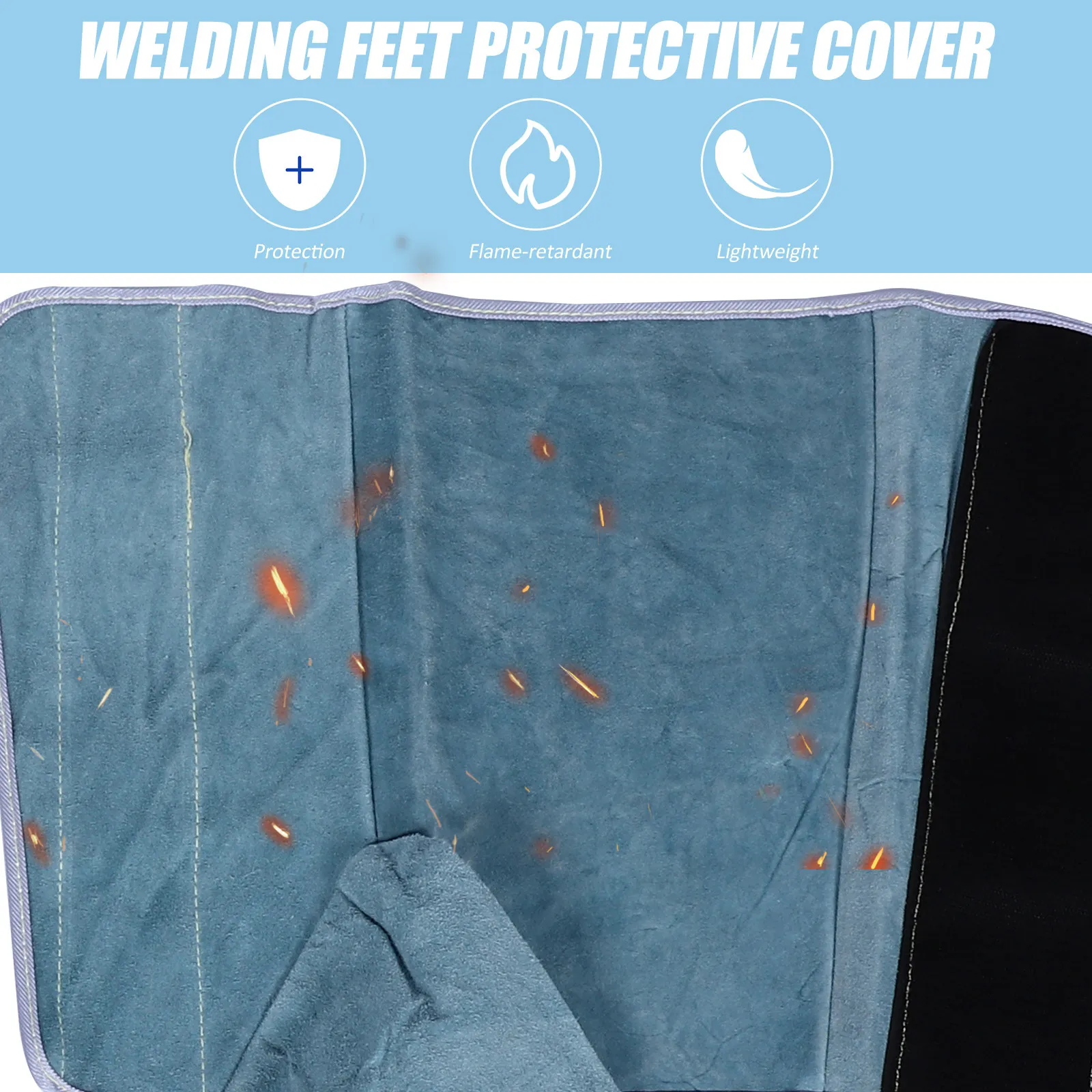 1Pair Welding Shoes Protective Cover Heat Resistant Flame Retardant Adjustable Hook Loop Welding Foot Protector
