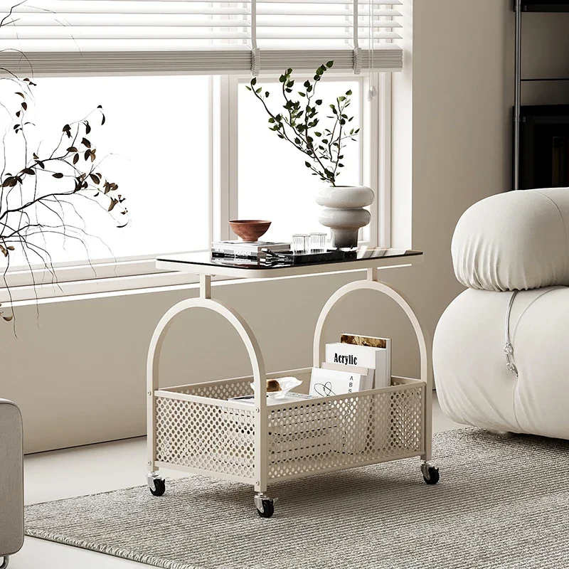 

Cream Style Portability Salon Trolley Living Room Glass Simplicity Salon Trolley Bedroom Originality Chariot Coiffure Furniture