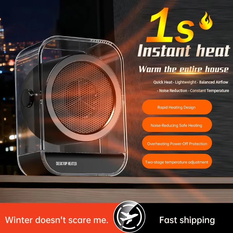 

Настольный тепловентилятор 500 Вт с PTC-керамическим нагревателем, быстрый нагрев, для дома и офиса, зимний обогреватель