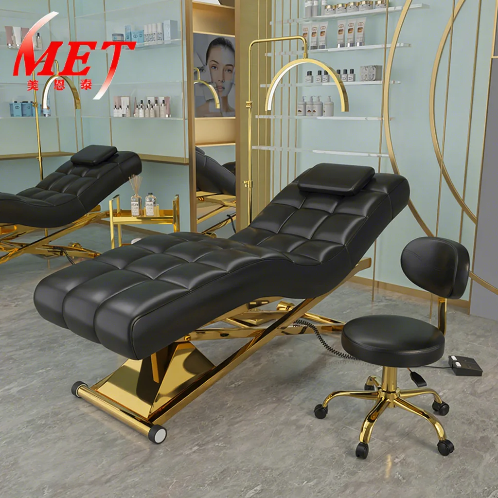 Modern Salon Furniture Luxury Adjustable Curved Eyelash SPA Bed 3 Motor Electric Luxury Facial Massage Table Facial Beauty Bed