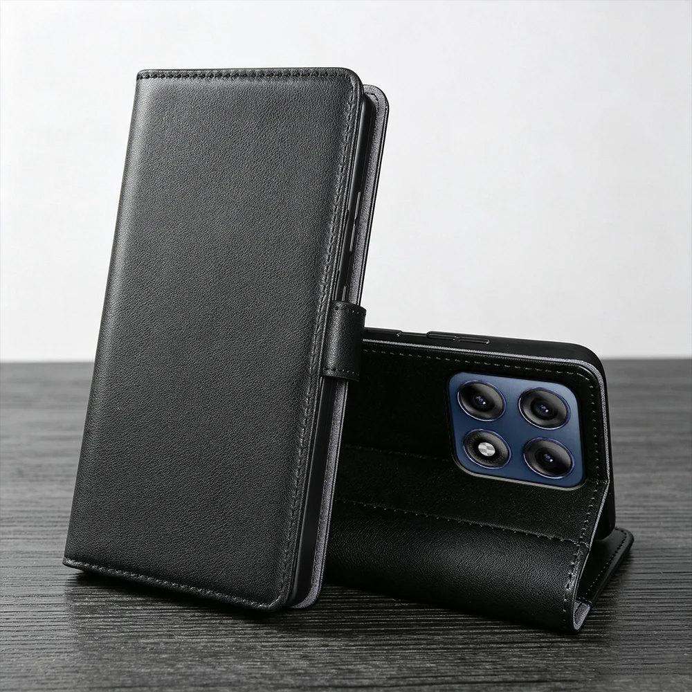 Genuine Leather Flip Cover Case For Motorola Moto Signature Edge 70 Fusion Pro 50 Ultra G37 G67 G57 Power G47 G77 Phone Case Bag