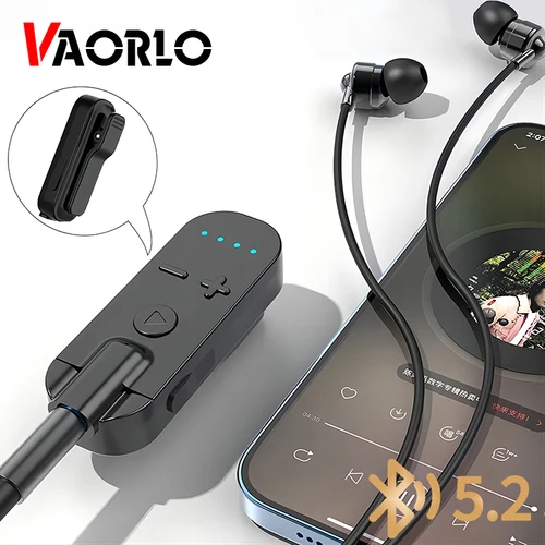 Lavalier-receptor de Audio inalámbrico Bluetooth 5,2, juego de auriculares, AUX de 3,5 MM con micrófono, cancelación de ruido, adaptador estéreo para juegos/música/llamada