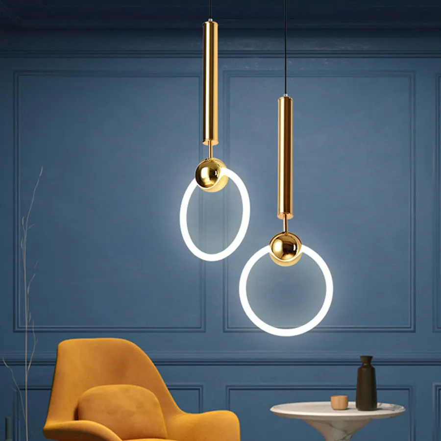 Lampe LED Suspendue avec Anneau localité, Luminaire Décoratif d'Nik, Idéal pour une Chambre à Coucher, une Cuisine, une Salle à Manger ou un Magasin de Bar