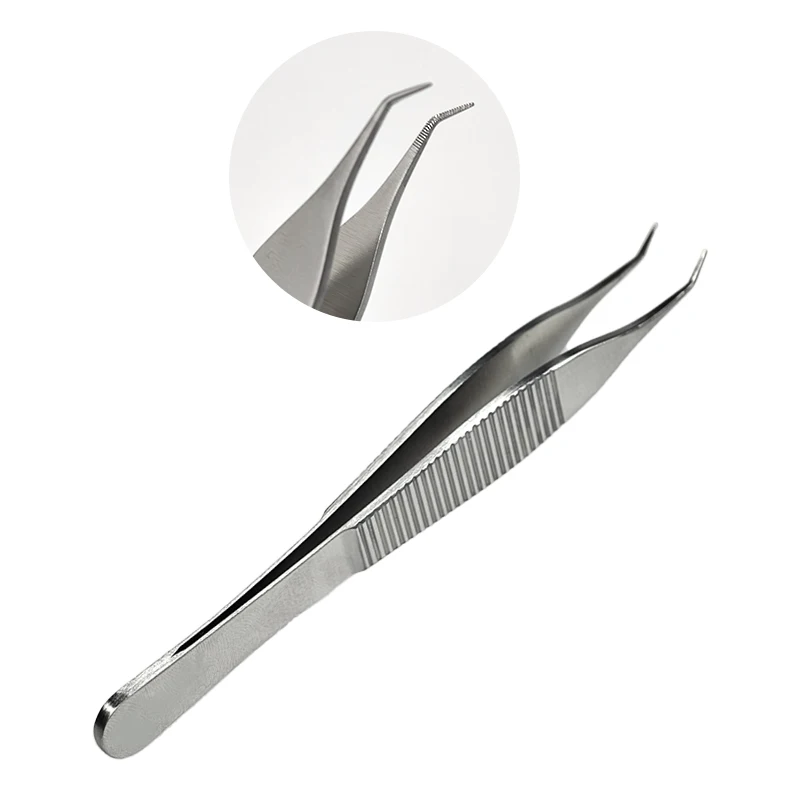 Pince à cheveux en acier inoxydable pour greffe capillaire FUE, forceps coudé pour implantation, outil de fixation pour implantation capillaire