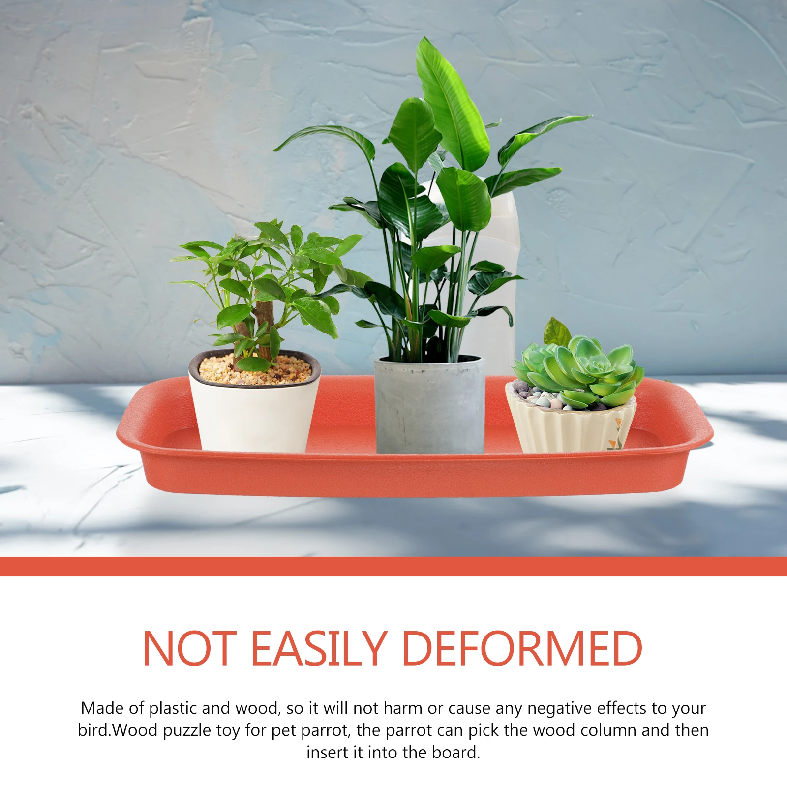 

4 Pcs House Plant Pots Saucers Waterproof Tray Indoor Potted Rectangular Trays for Plants