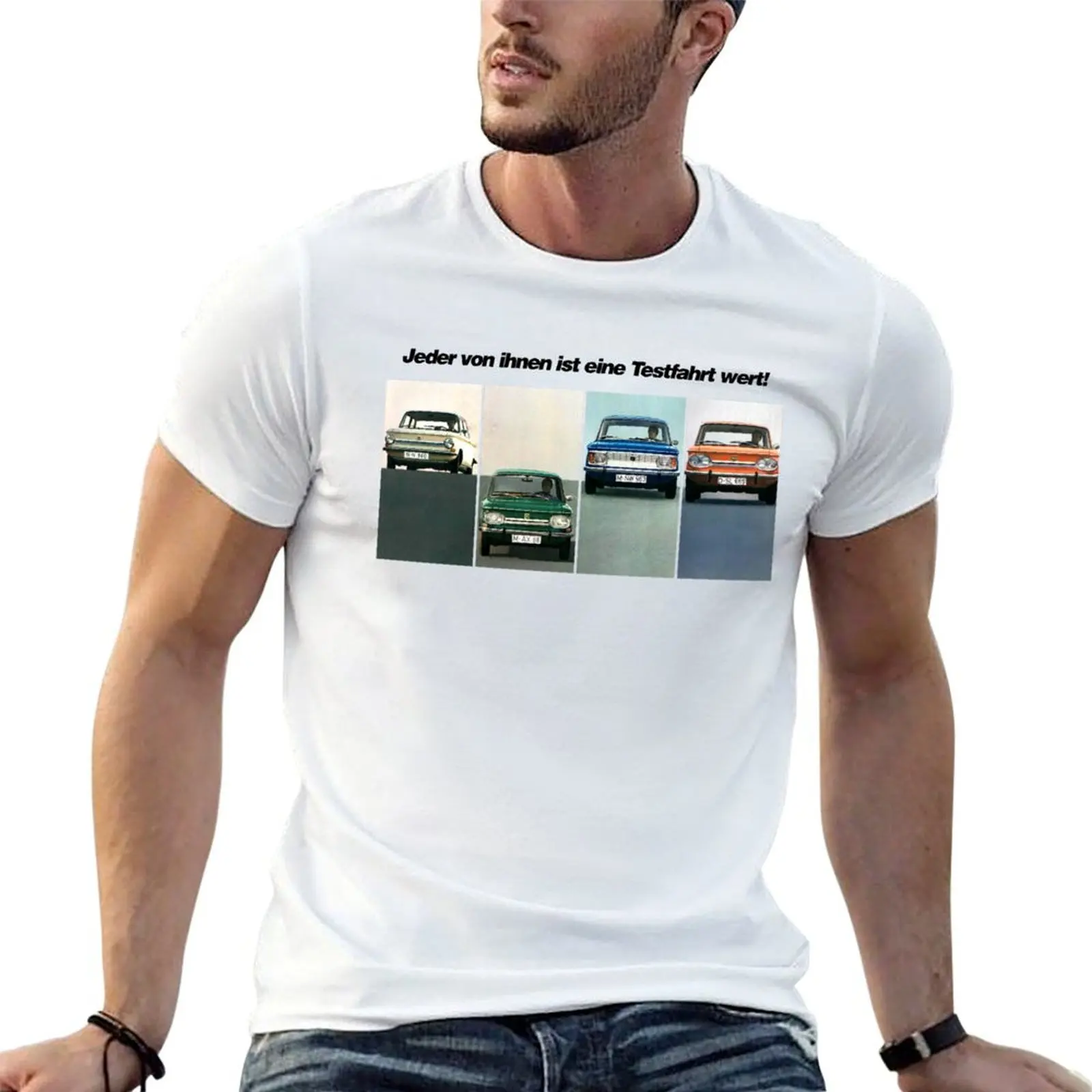 NSU PRINZ - ADVERT Camiseta para hombre, camisetas de algodón 100%, camisetas divertidas para hombre