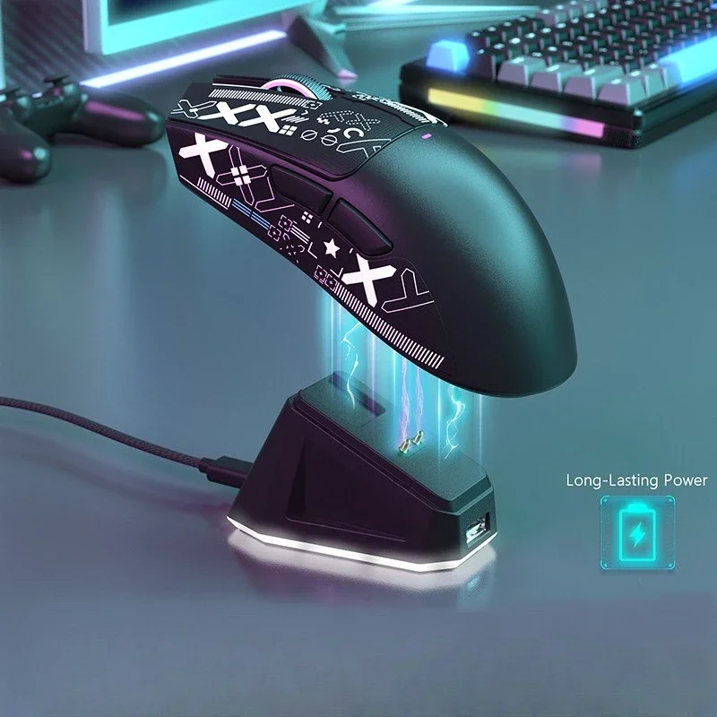 

Three-mode Bluetooth wireless mouse with charging seat for e-sports games