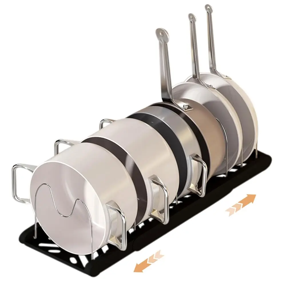 

Pot Ra -Expandable Pan Organizer For Cabinet,Pot Lid Holder With 7 Adjustable Compartment For Kitchen Cabinet Cookware Baking