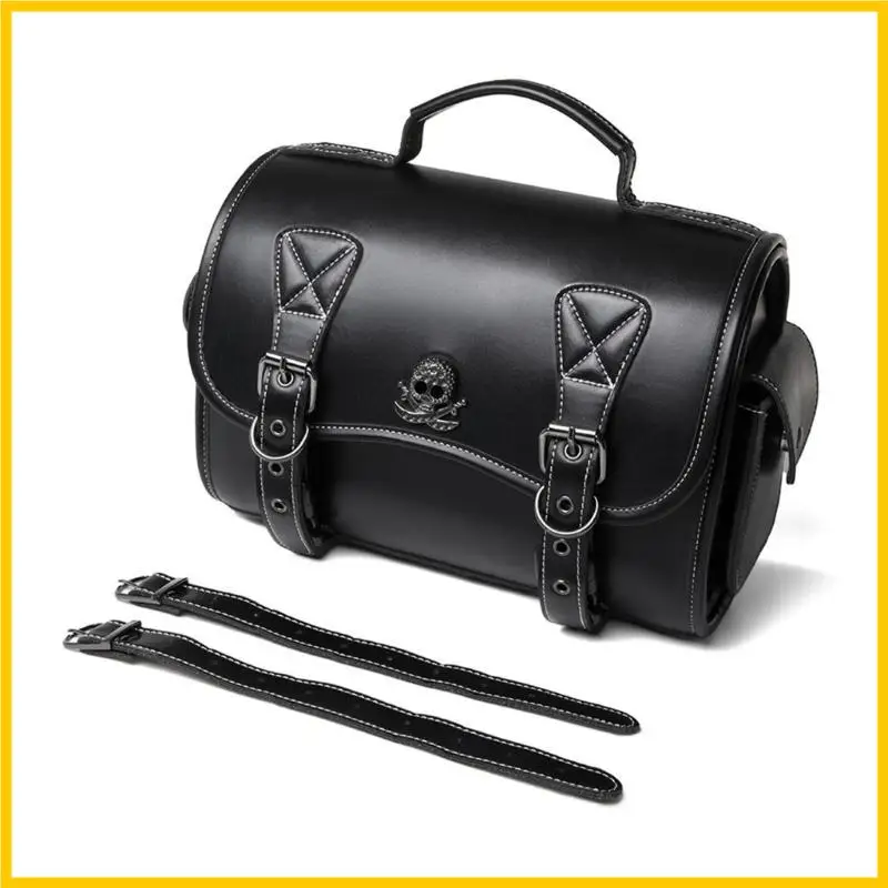 

G5AD Travel Luggage Storage Bag Over Saddles Bag Motorbike Accessories Tool Bag Punk Saddlebag Universal PU Side Bag