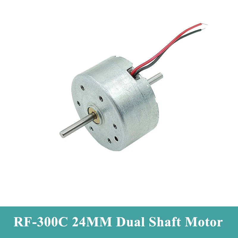 RF-300 Dual Shaft Double Axle Micro 300 Motor DC 6V-18V 9V 12V 14000RPM High Speed Mini 24mm Electric Motor DIY Toy Rail Train