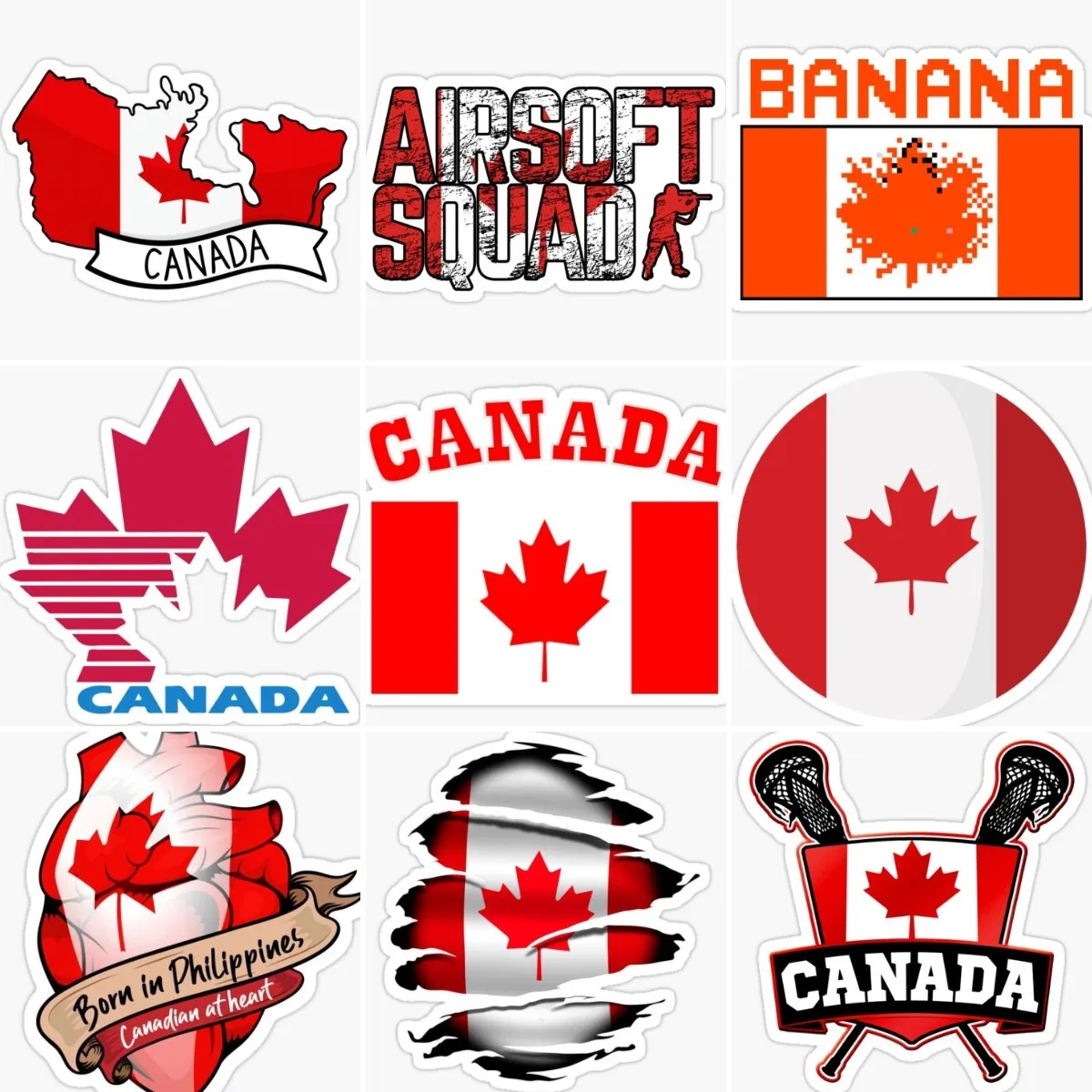 

Canada CA Flag Map Emblem Creative Tearing Stickers Motorcycle Car Window Laptop Bicycle Truck Wall Door Table Decal Assecories