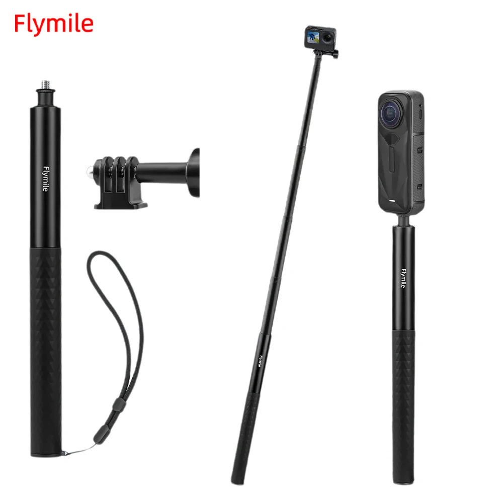 

Flymile Invisible Selfie Stick for Insta360 X5 X4/Osmo 360/Insta360 Go Ultra Panoramic Shooting Camera Accessories Extended Rod