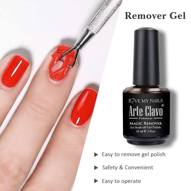 Arte Clavo 15ML Magic Remover Nail Polish Remover All For Manicure Healthy Nail Cleaner Degreaser UV Gel Nail Polish Remover