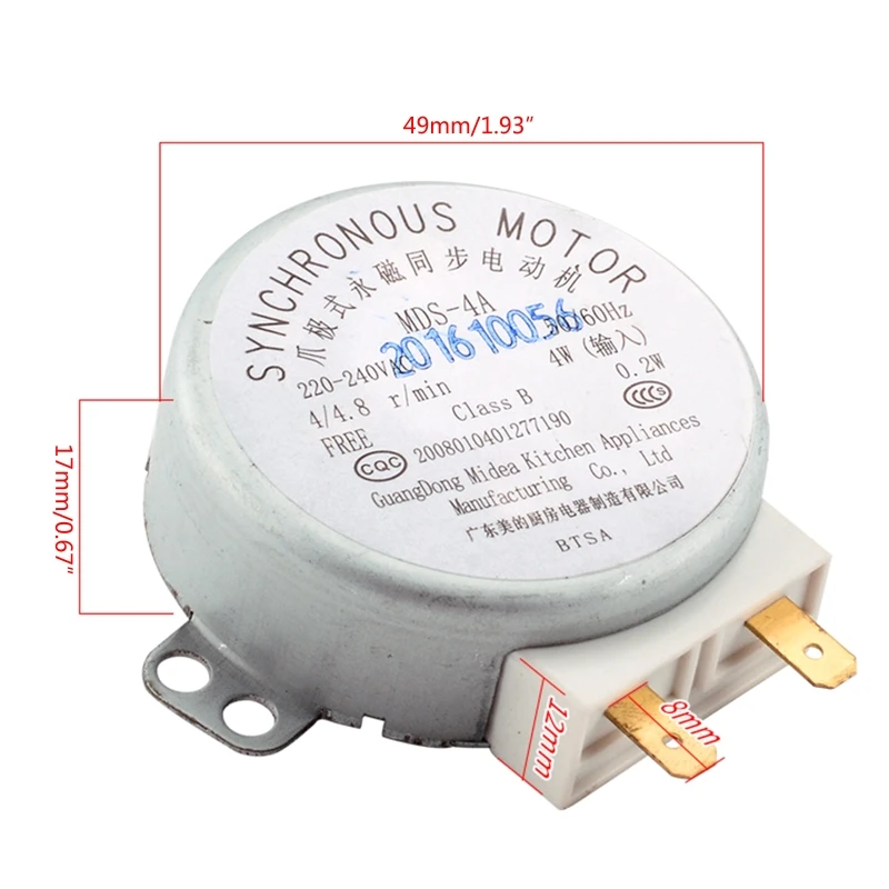 Motor síncrono para horno microondas, 4W, 50/60Hz, para piezas horno microondas Midea, envío directo
