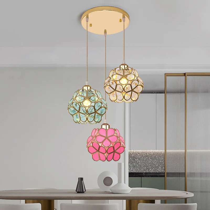 Modern LED Pendant Light Petal Shaped Macaron Single Head Ceiling Lamps For Corridor Aisle Entrance Balcony Dining Room Fixtures