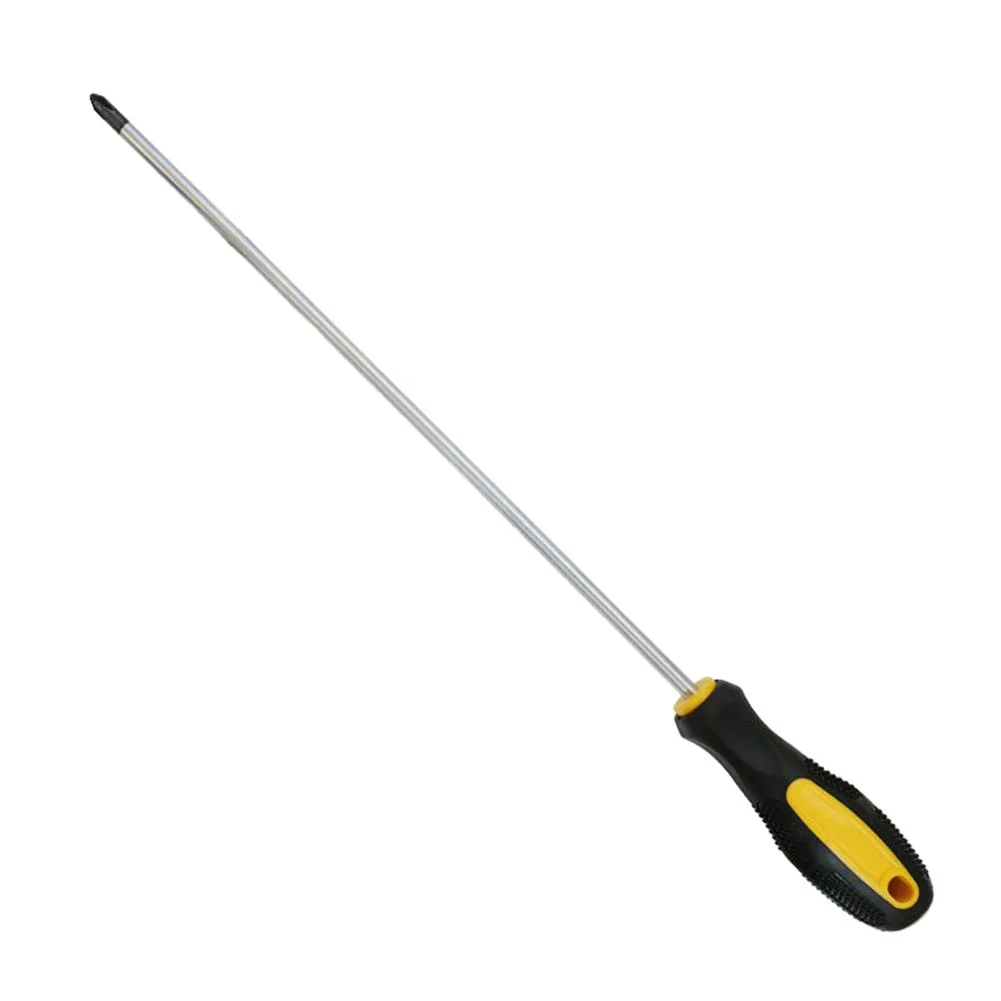 

New Silver Extended Screwdriver Hand Tool 16.14Inch Chromium Vanadium Alloy Steel High Hardness Magnetism Rubber