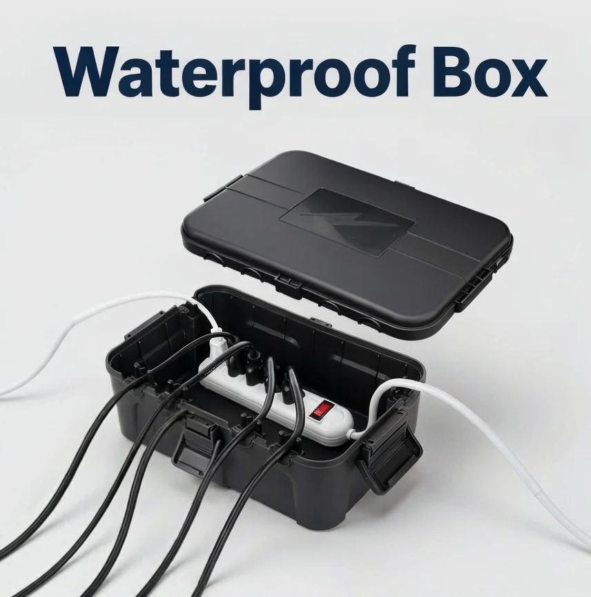 Large Outdoor Electrical Box, Multicolor IP54 Waterproof Junction Box for Outdoor Plugs, Cables and Holiday Light Decorations