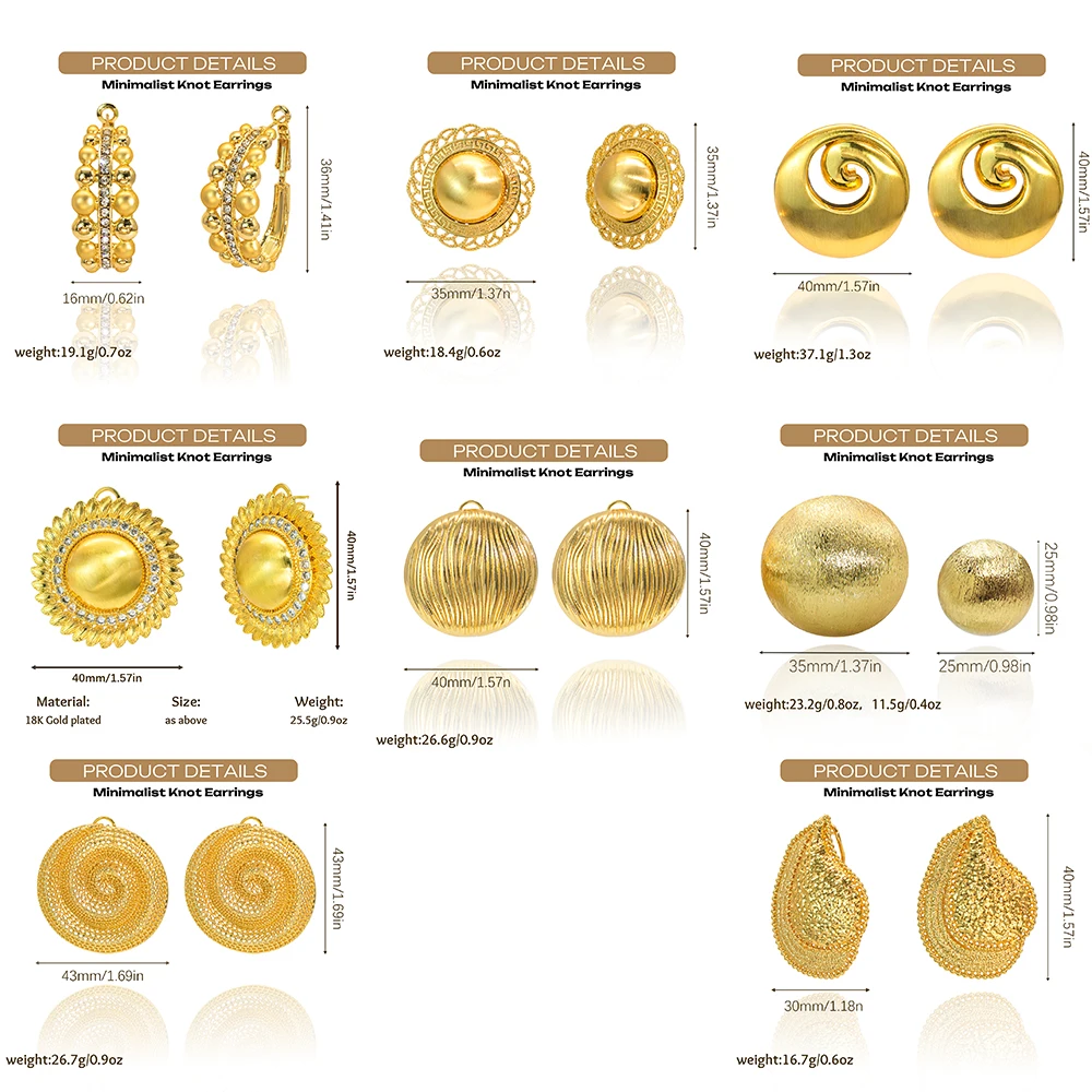YTJX 18K Vergoldete Große Spiral-Hohlscheiben-Ohrstecker für Damen, Vintage Netz-Filigran-Ohrringe, Trendiger Afrikanischer Ethnischer Schmuck – Detail 2