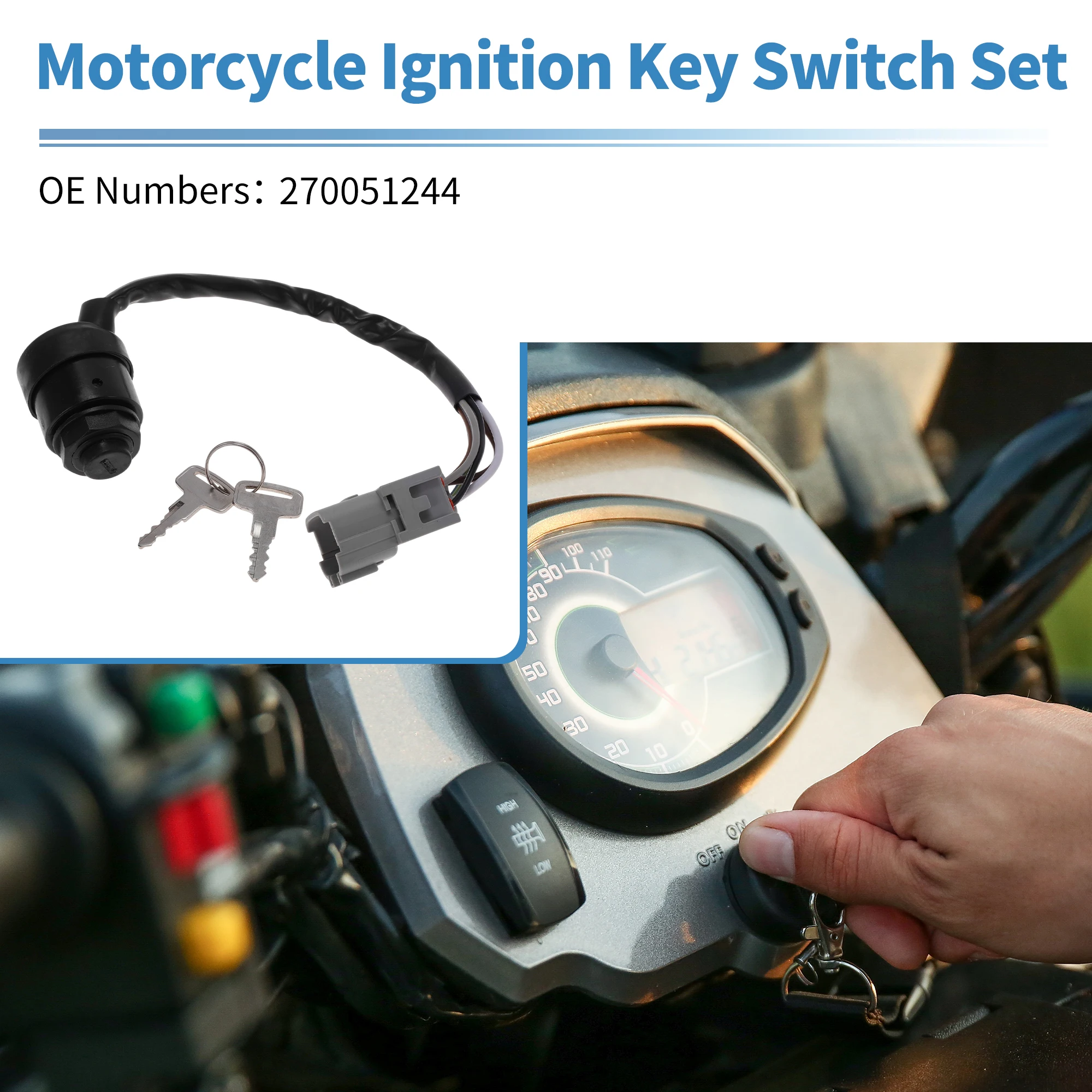 X Autohaux Ignition Key Switch No.270051244 for Kawasaki Mule 3000 KAF620 2001-2008 1 Set