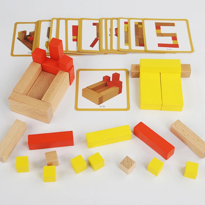 Räumliche 3D Gebäude Montessori Holz Puzzle Spielzeug Logisches Denken Ausbildung Spiel Stapeln Pädagogisches Spielzeug Für Kind