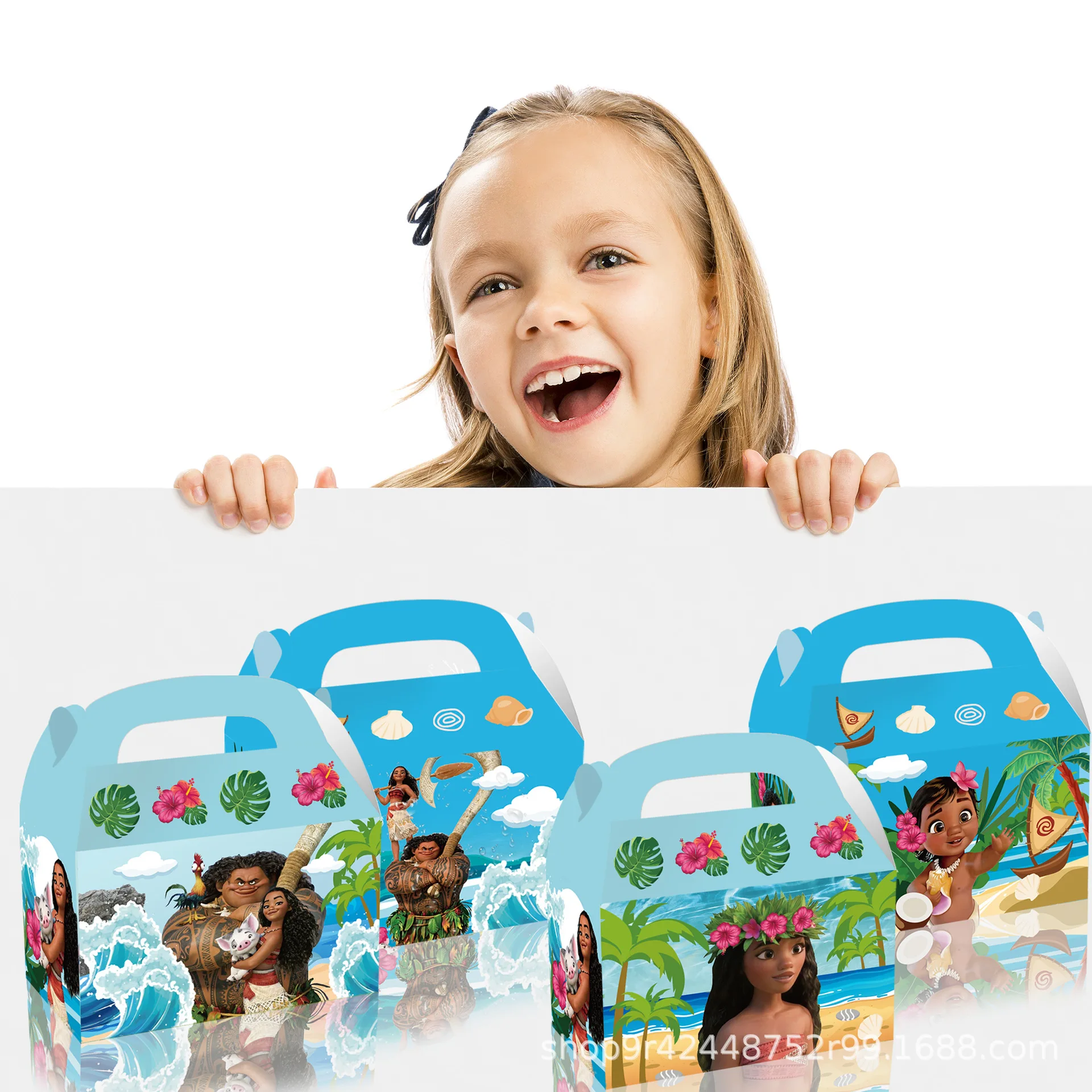 موانا 2 هدايا لحفلات أعياد الميلاد، أكياس هدايا ورقية من موانا، مقبض صندوق حلوى استحمام الطفل للأطفال، مستلزمات الهدايا #5