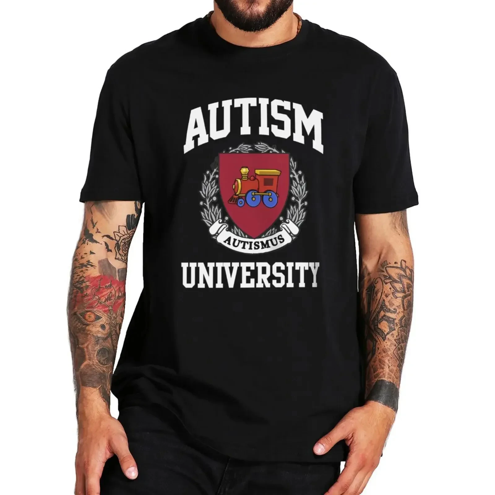 Autism University Autismus T Shirt Funny Autistic Intreovert Humor Gift Graphic T-shirt 100% Cotton Soft Unisex Tee Tops EU Size