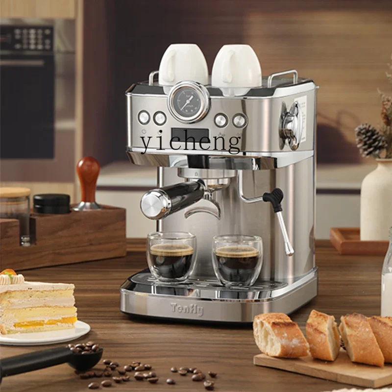 Zz coffee machine household small concentrated retro semi-automatic steam milk foam integrated