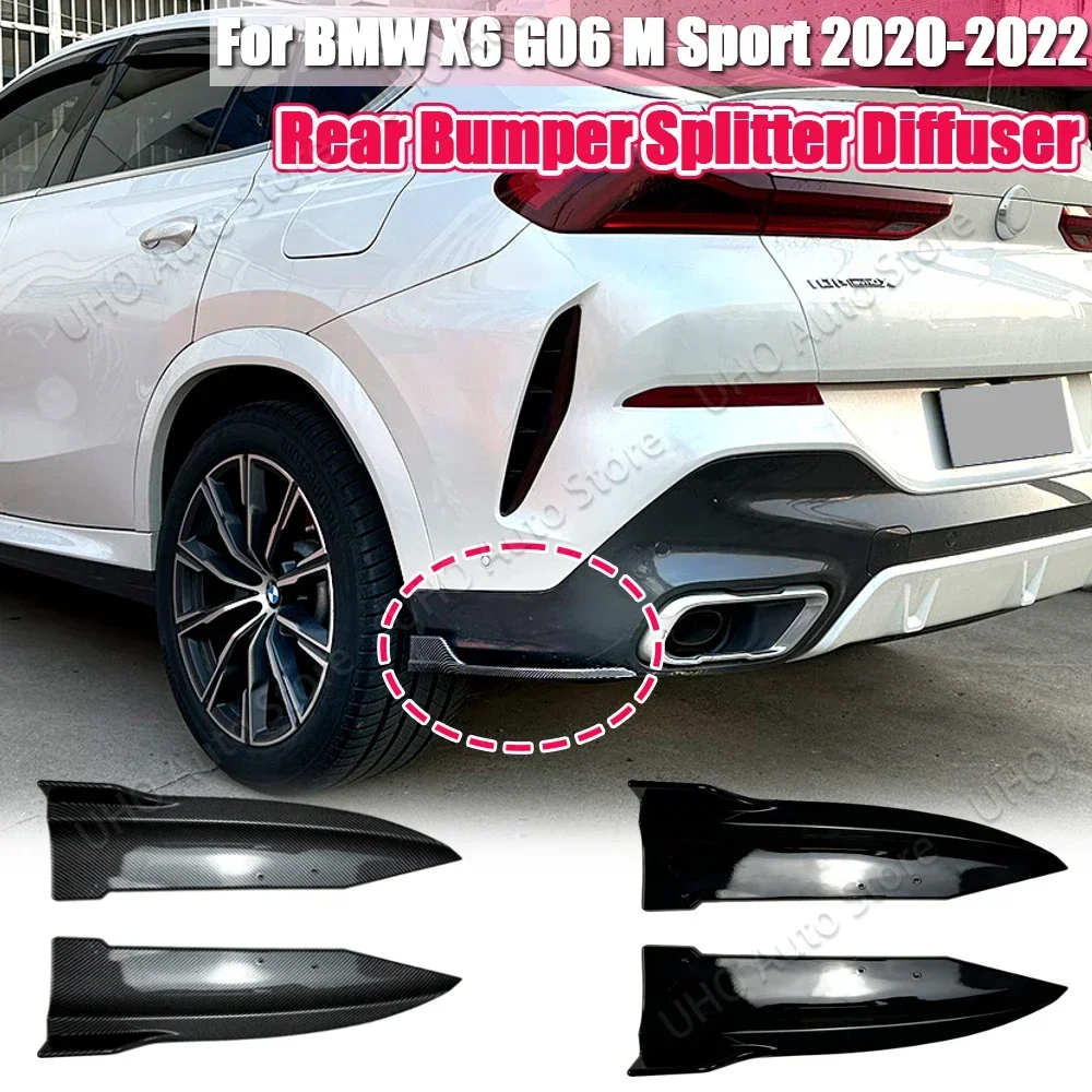 For BMW X6 G06 M Sport 2020-2022 Rear Bumper Strip Lip Spoiler Diffuser Splitter Scratch Protector Winglets Side Skirt Extension