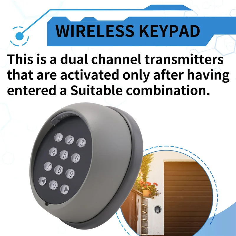 Teclado inalámbrico de Metal para abridor de puerta, teclado con código rodante de 433Mhz para Control de acceso de puerta de garaje, alta calidad