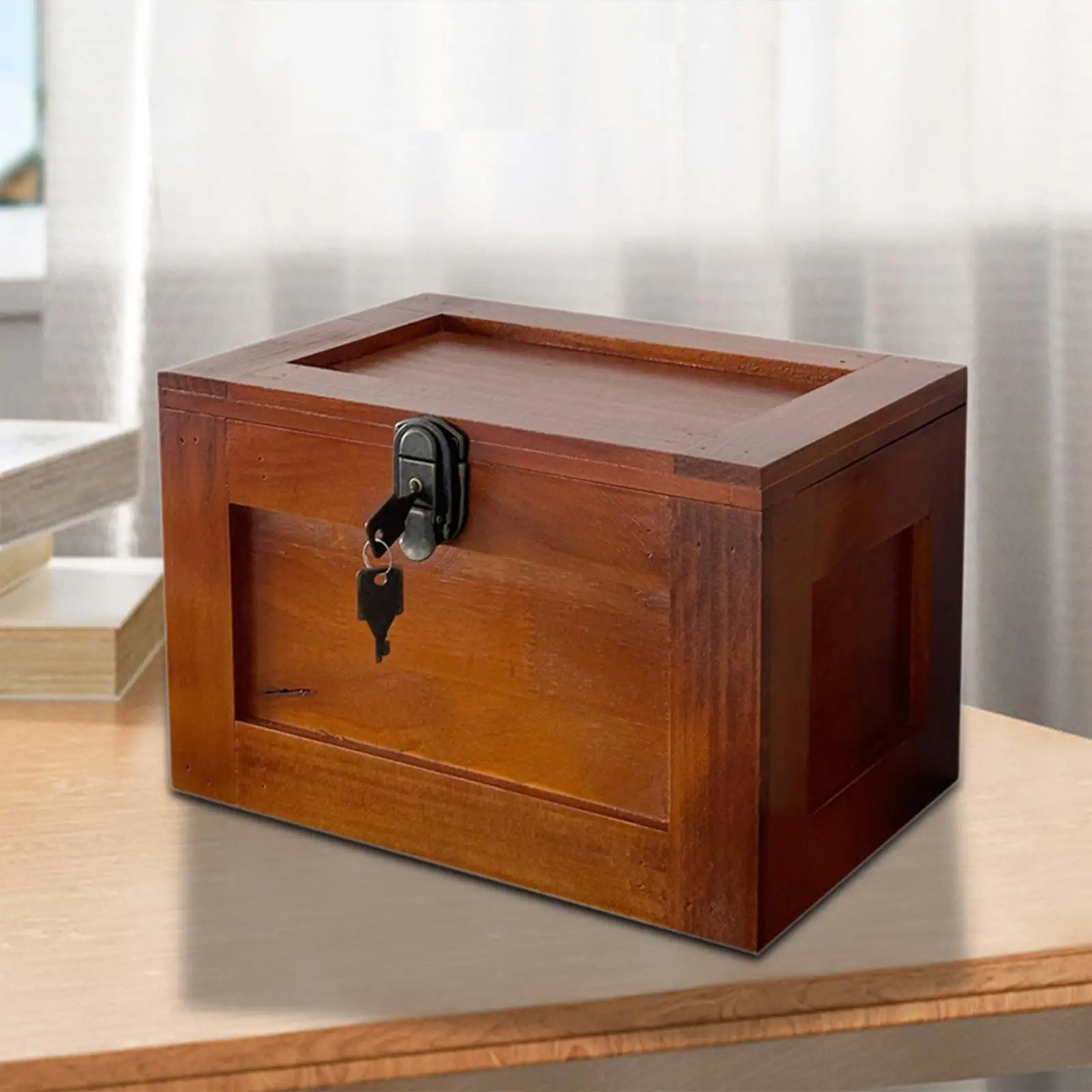 Wood Storage Box Keepsake Box Gift Box Lockable Convenient Jewelry Box