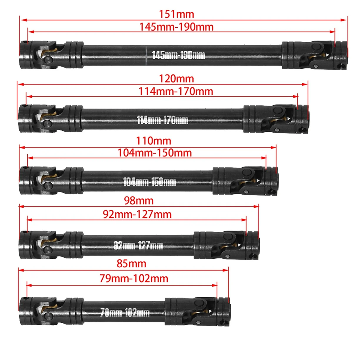 

Flange Drive Shaft CVD for 1/10 RC Crawler Axial SCX10 Traxxas TRX4 D90 Redcat GEN8 1/14 Tamiya Tractor Truck 92-127mm-ABHQ