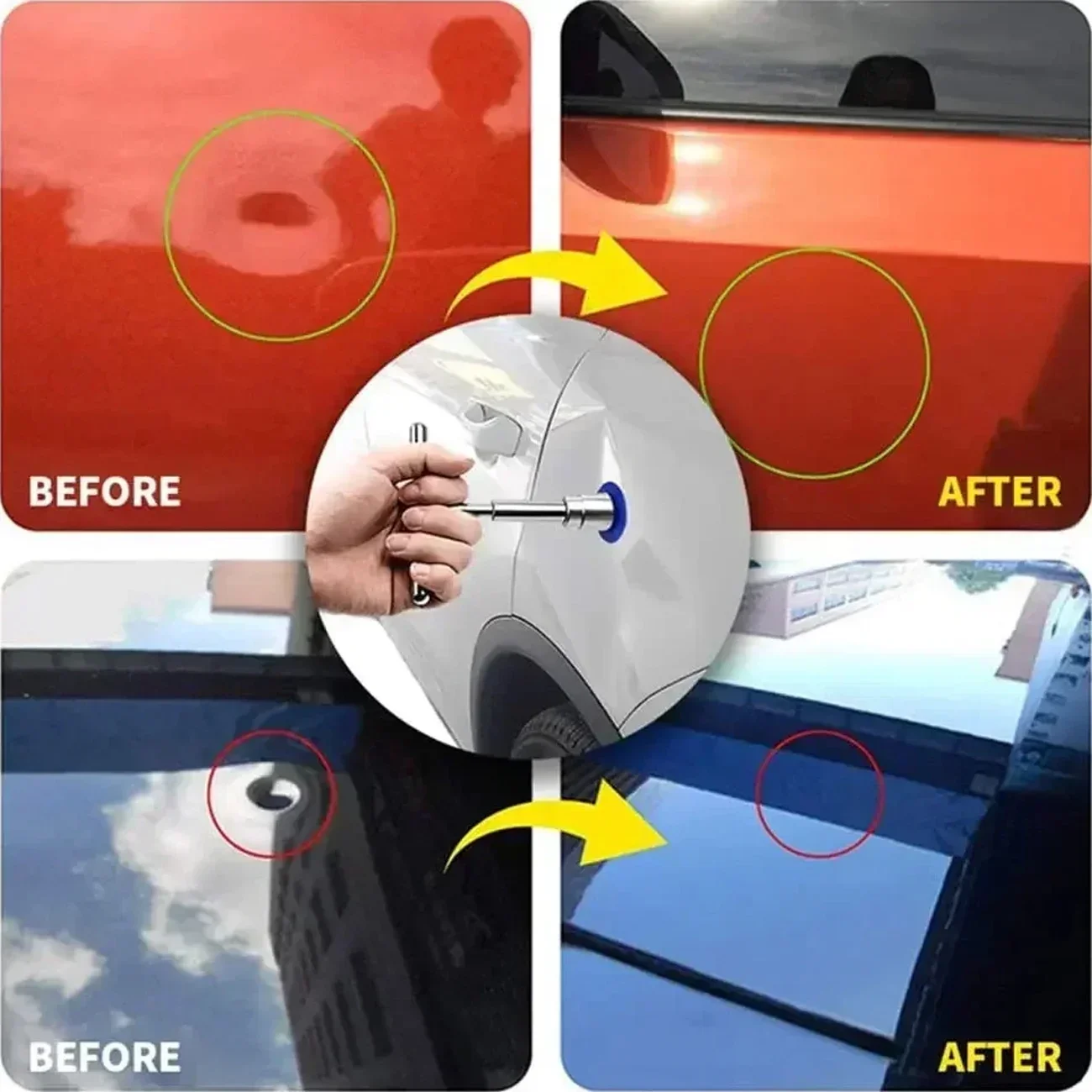 Car Dent Remover Repair Tools Paintless Slide Hammer T-bar Dent Puller Suction Cup Dent Puller for Auto Body Hail Damage