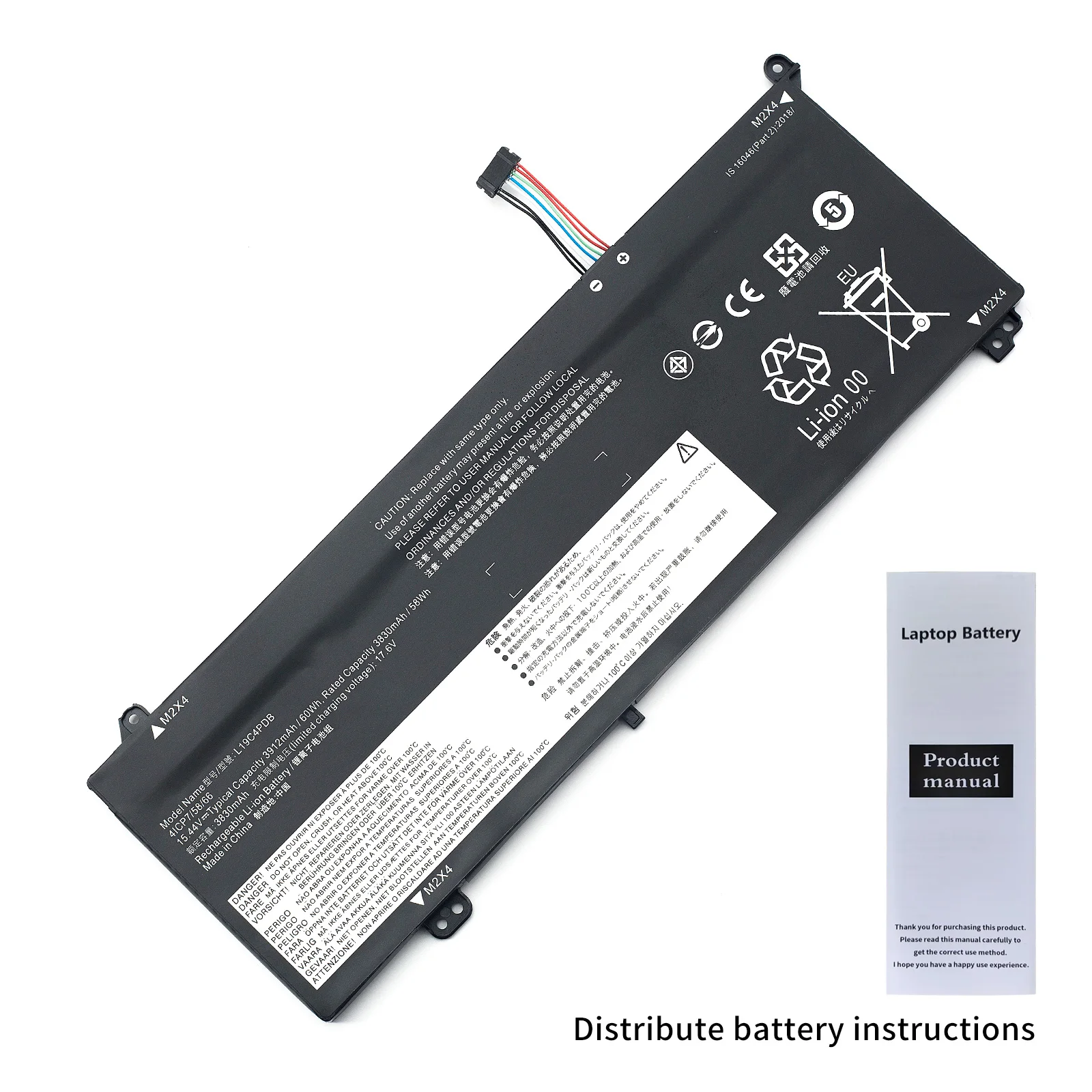 L19c4pdb Laptopbatterij Voor Lenovo Denkboek 14S Yoga Itl, Denkboek 14 15 G2 G3 Itl Zijn Acl Sereis 15.44V 3912Mah