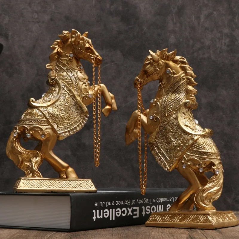 Ornament of Horse Statues, Home Decoration Artworks,Resin Sculptures,Horse To Success Decorations,Home Office Animal Enthusiasts