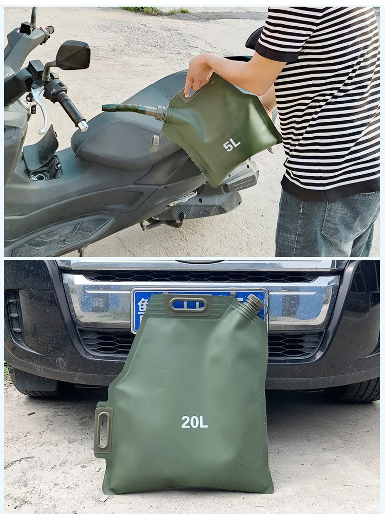 Soft Oil Bag All-Terrain Vehicle Outdoors Collapsible Oil Bladder Off-Road Motorcycle Portable 5L 10L 20L 30L cross 2.64GAL