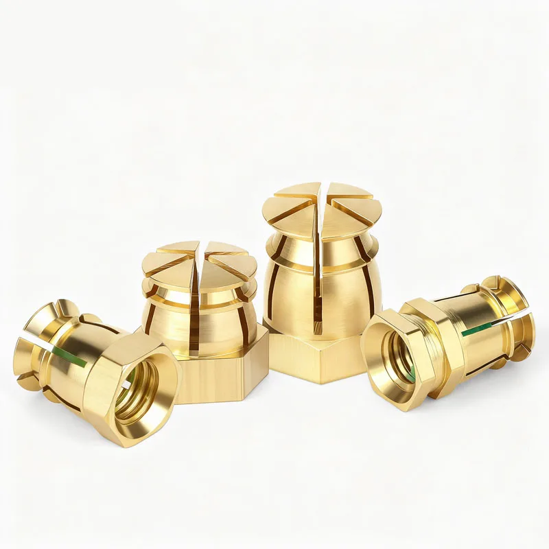 10PCS Cabinet Wooden Door Hinge Pre Embedded Nut Repair Hinge Hole Clothing Cabinet Door Hinge Pure Copper Expansion Plug