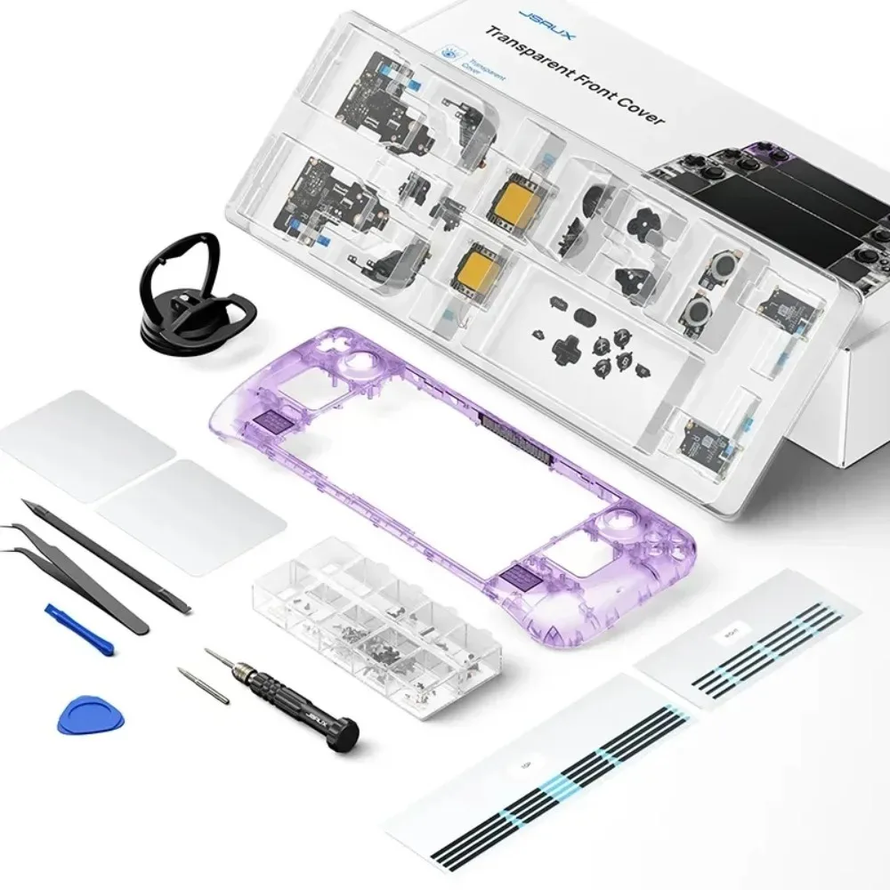 JSAUX Steam Deck OLED Transparent Case Replacement Cooling Back Plate with Thermal Aluminum Block DIY Mod Cover for Steamdeck view 4