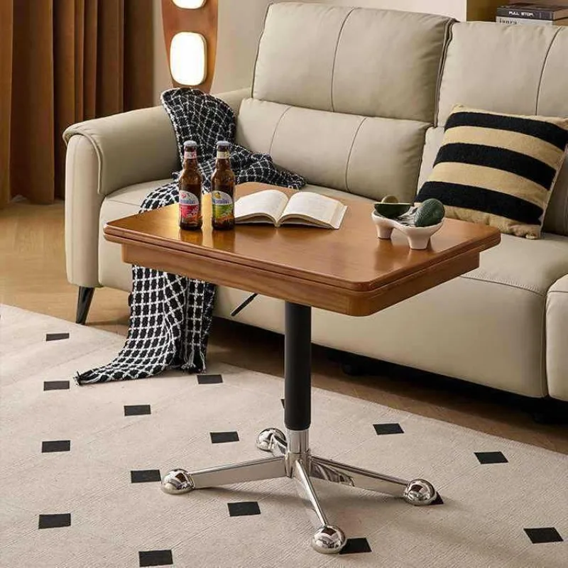

Modern minimalist solid wood foldable table top dining table with movable side table