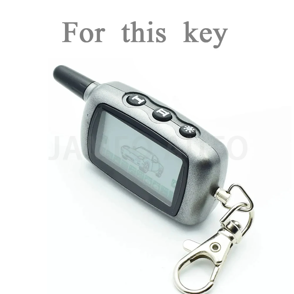 TPU A9 LCD Remote Controller Keychain Case Cover For Two Way Car Alarm Starline A4 A6 A9 A8 Key Case Cover Holder