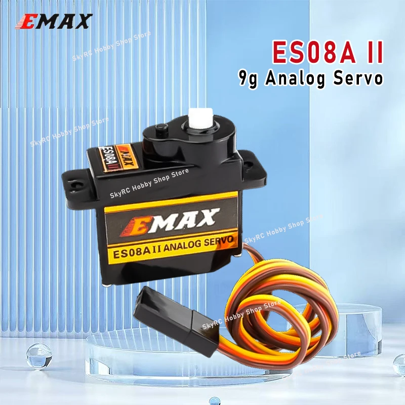 EMAX ES08A II 9g Micro Servo Plastic Gear Analog Mini Servo1.8kg/Sec for RC Models Fixed Wing 3D Airplane Replacement DIY Parts