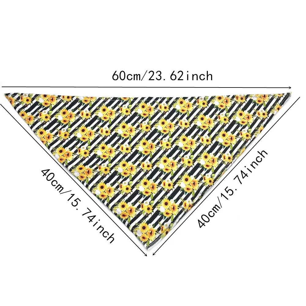 1pcs Spring Pet Dog Cat Bandana Sunflowers Pattern Dog Bandanas Grooming Supplies Dog Scarf Accessories Small Dog Puppy Bandanas