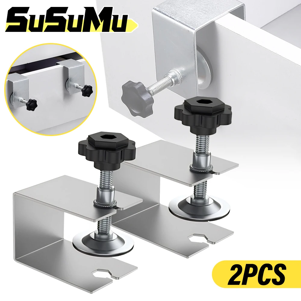 2Pcs Woodworking Jig Cabinet Tool Home Furniture Steel Drawer Panel Clips Front Installation Clamps Drawer Carpentry Tools