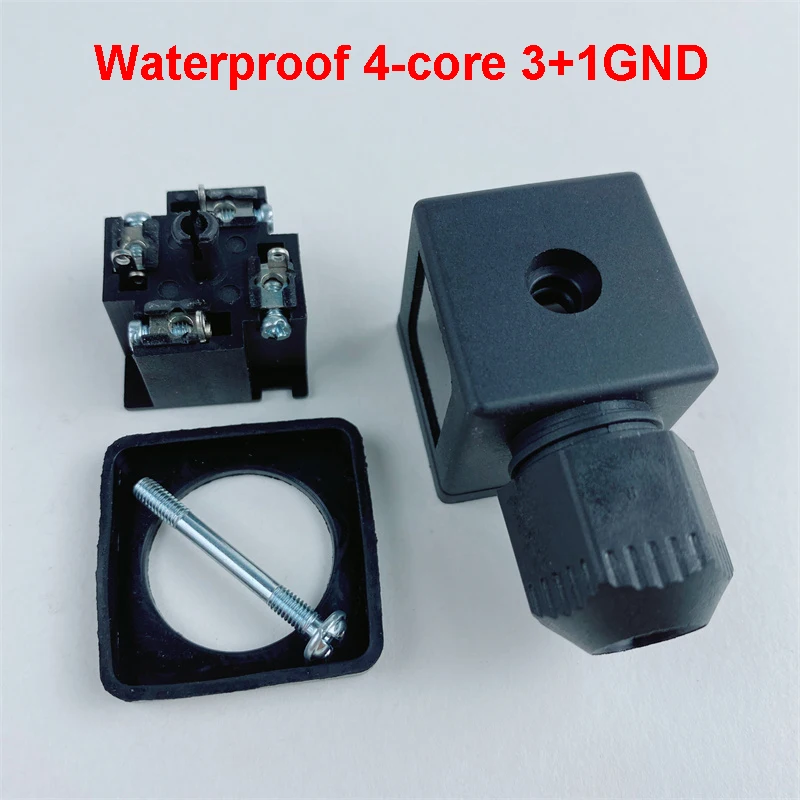 DIN43650A Hydraulic Solenoid Pulse Valve Coil Junction Box Plug Waterproof 3-core 4-core LED with Light DC AC - Image 3