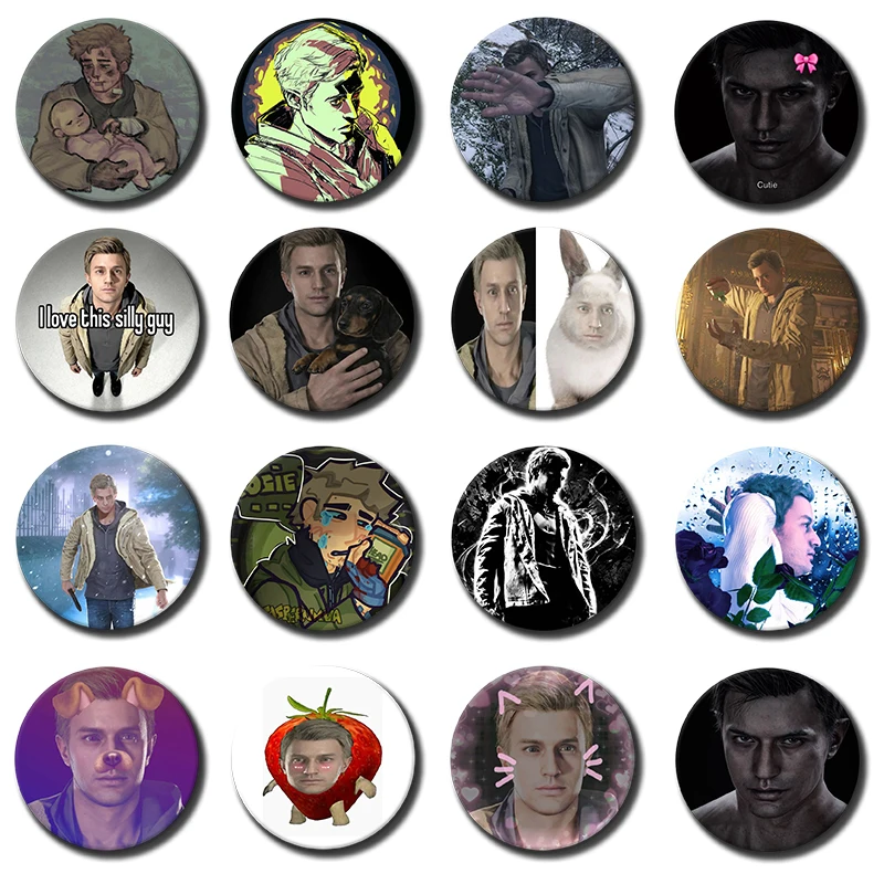 Game R-ResidentEvil Ethan Winters Button Pin Funny Cartoon Role Badge Handmade Round Brooch Bag Clothes Accessories Jewelry Gift