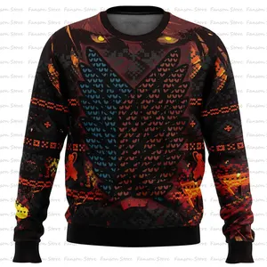 Levi Ackerman Attack on Titan Bruto Suéter de Natal Dos Desenhos Animados Anime Mulheres Homens Pulôver Tops 2025 Moda Casal Moletom Com Capuz 10 principais vendas levi ackerman moletom - №10