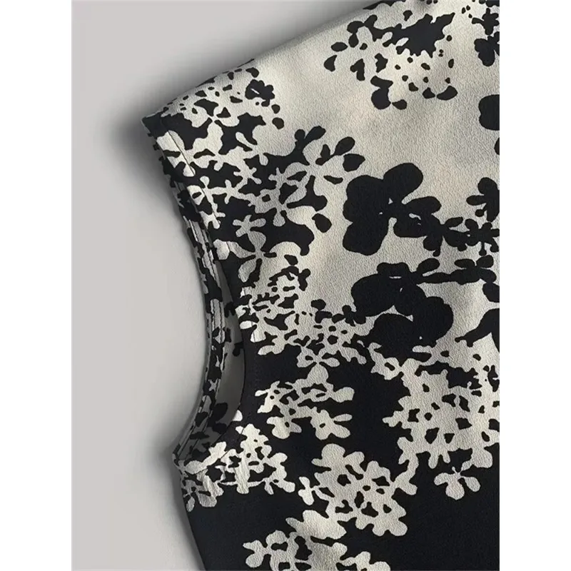 Robes de luxe à imprimé floral pour femmes, chemise à manches tombantes, t-shirt élégant avec ceinture, printemps et été 2025