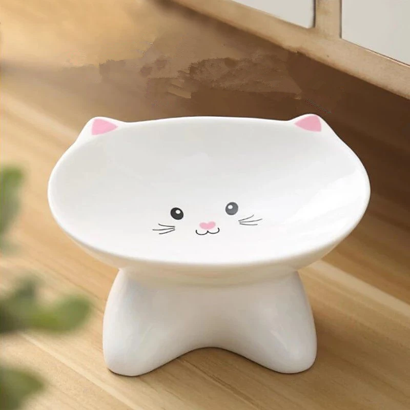 New Cute Patterns Ceramic Pet Bowl Cute Cat Bowl Water Basin Dog Pot Pet Drinking Eat Bowl Round Ceramic Bowl Feeders