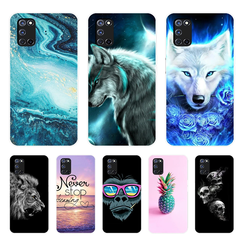 For Coque OPPO A52 Case A 52 cute Painting Soft TPU silicon Back Cover For OPPO A72 2020 A 72 Phone Cases For OPPO A52 A92 capa